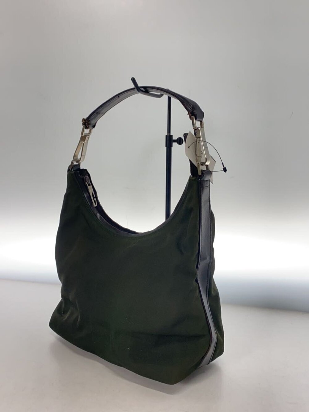 Gucci black hobo shoulder bag leather trim top zip - Picture 2 of 6